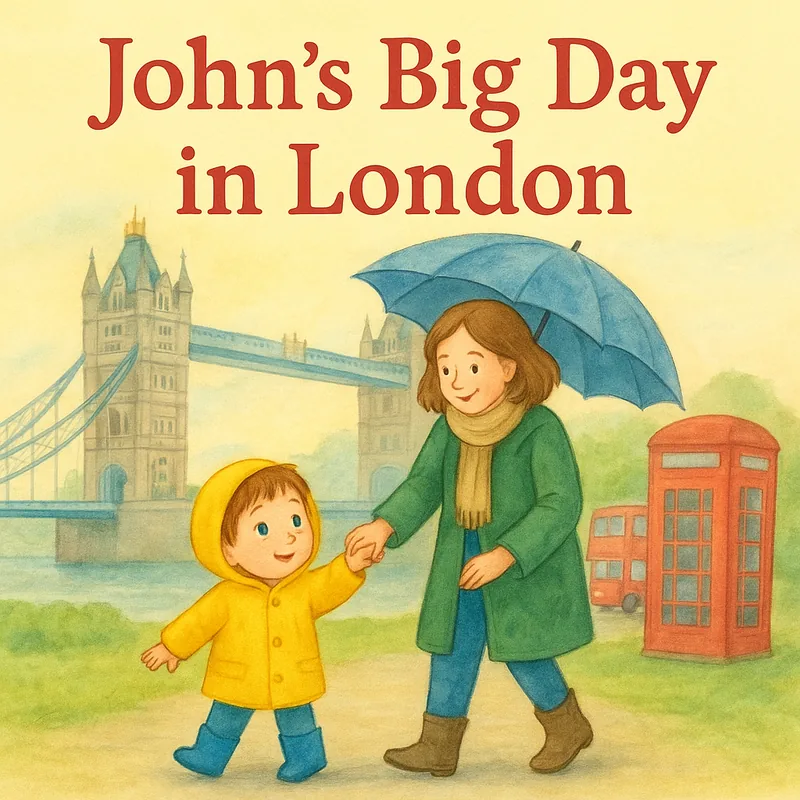 Cover van het gepersonaliseerde kinderboek John visits London!