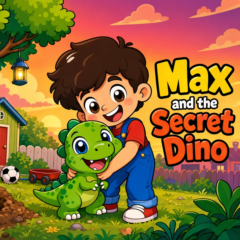 Cover van het gepersonaliseerde kinderboek Max and the Secret Dino