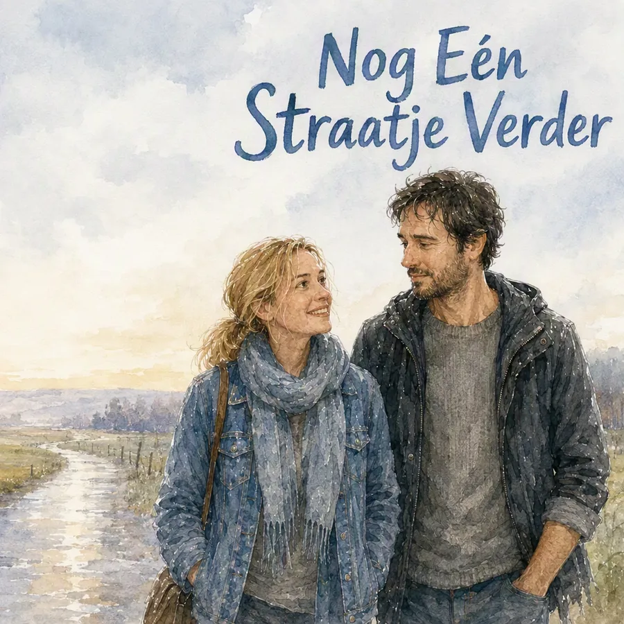 Cover of a personalised Valentine book with Eva and Daan beside the water